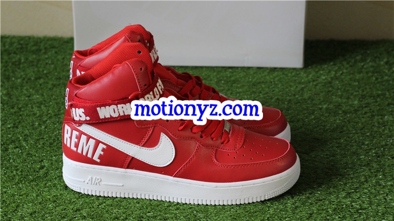 Supreme x Authentic Nike Air Force 1 High Supreme SP Red